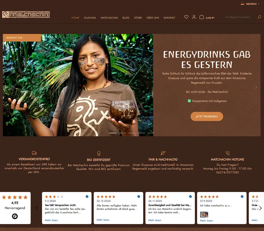 Shopify-Shop der Marke matchachin